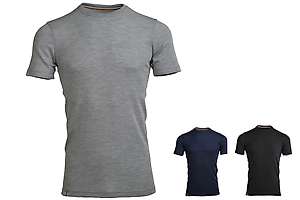 Men's short sleeve slim fit top Altai - 100% extra fine merino