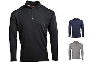 Men's long sleeve zip neck top Altai - 100% extra fine merino
