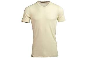 Men's short sleeve slim fit v-neck top Altai - 100% extra fine merino