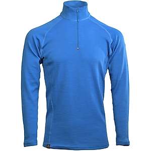 Men's long sleeve slim fit zip neck top Altai - 60% extra fine merino / 40% cordura