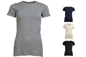 Women's short sleeve slim fit top Altai - 100% extra fine merino
